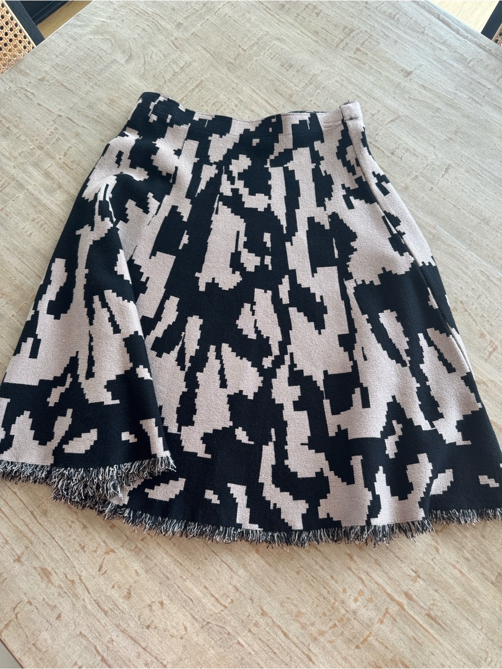 Milano Black and Beige A line Skirt